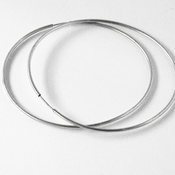 Sterling Silver Continuous Hoop Earrings - Picture 1 of 3